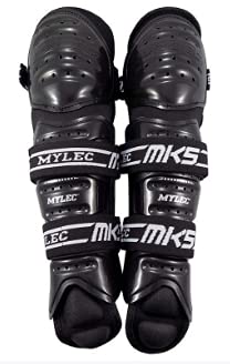 9-Inch Black Lightweight Hockey Shin Guards with Hard Shell & Breathable Fit