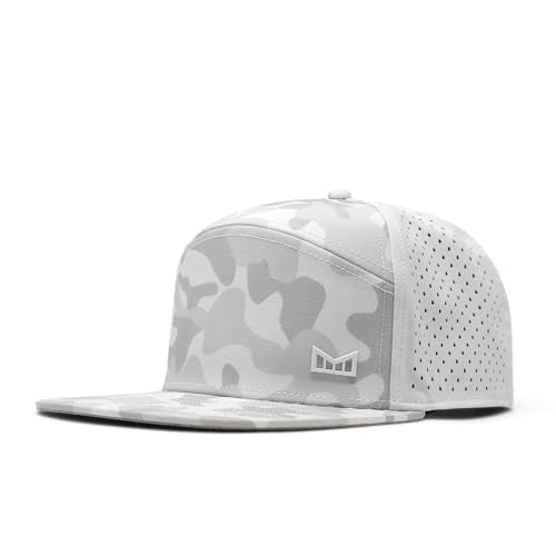 Men's Performance Snapback Hat - Hydrophobic Water-Resistant, Snow Camo X-Large