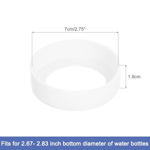 Clear Silicone Water Bottle Boot Sleeve 70mm Non Slip Bottom Cover - Pack of 4