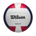 Wilson Nova Indoor Volleyball - Official Size, Red/White/Navy Leather, NCAA Approved