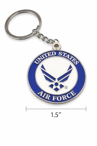 Official United States Air Force Keychain 1.5" Diameter Gift for Veterans & Airmen