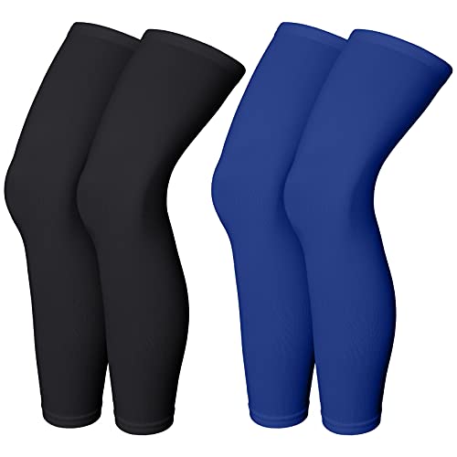 Compression Leg Sleeves for Men & Women - Black & Blue X-Large
