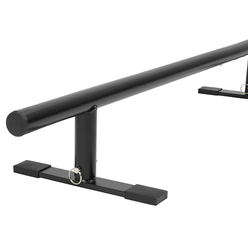 Reniecy Black 98.8” Portable Skateboard Grind Rail with Adjustable Height