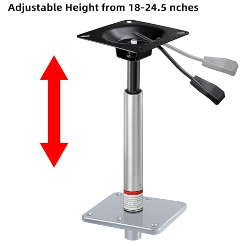 Adjustable Boat Seat Pedestal Kit 18-24 Inch with Locking Pin & Power Mount