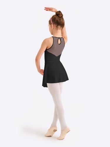 Girls Ballet Leotard with Removable Skirt Toddler Dance Outfit 3T-10Y Black 9-10 Years