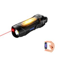 Black Rechargeable Keychain Flashlight with Magnetic Base - Compact & Multi-Function