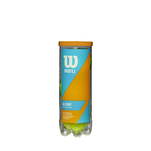 Wilson Profile All Court Tennis Balls - Yellow, 24 Can Case (72 Balls)
