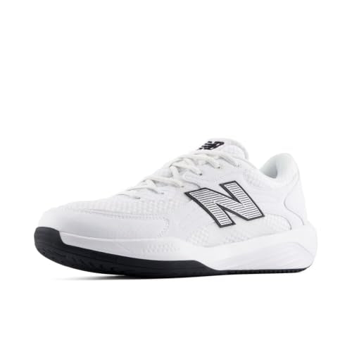 New Balance Mens 696v7 Tennis Shoes White Black 9 X-Wide Breathable Lightweight