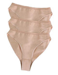 Girls Ballet Briefs Underwear - Tan Cotton Seamless 8-10 Years, 3 Pack