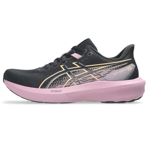 ASICS Women's GT-1000 15 Running Shoes - Black Taro Purple 7.5
