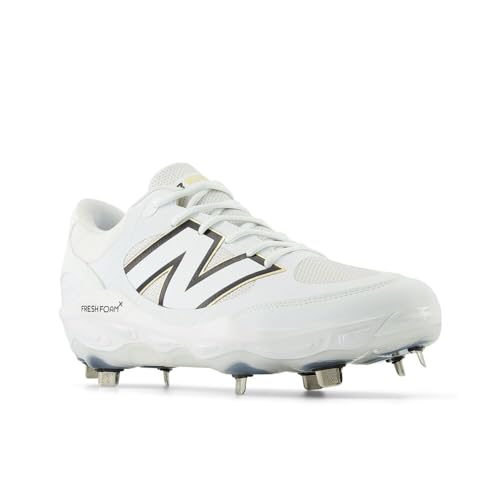 New Balance Men's Fresh Foam X 3000 V7 Baseball Cleats - White/Black, Size 7.5