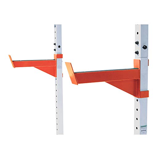 Safety Catch Spotter Arms for Rack System - Red, Pair, Adjustable Support