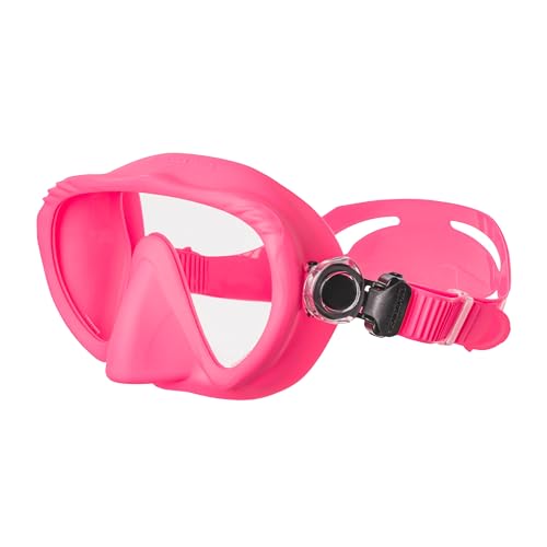 Frameless Pink Dive Mask - Low Volume Snorkeling Mask with Clear Lens