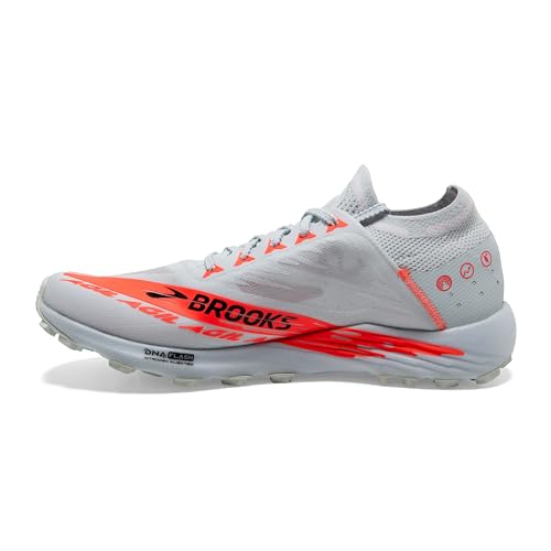 Brooks Unisex Catamount Agil Trail Running Shoes - Illusion Blue/Coral/Orange, 9 Women / 7.5 Men