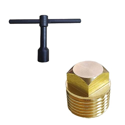 3 Pack Brass Boat Drain Plugs with Wrench - 1/2" NPT Fittings for Marine Hulls