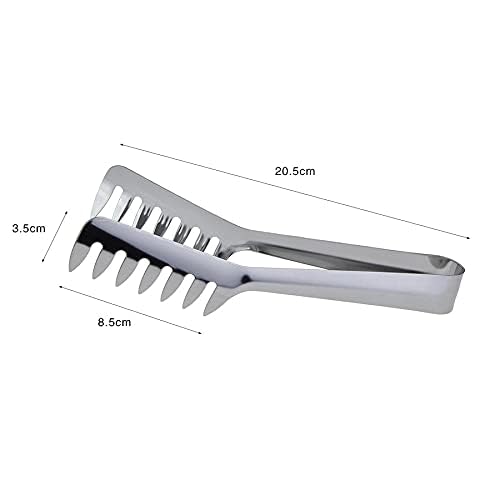 HornTide Stainless Steel Pasta Tongs Set with Spaghetti Claw - Pasta Tong Spoon Variation