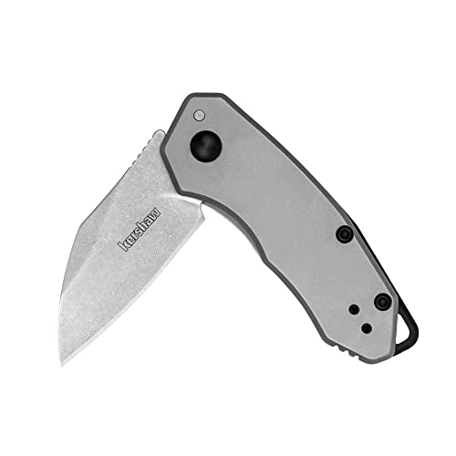 Kershaw Rate Pocket Knife - Gray 1.85 Inch Wharncliffe Blade, EDC Folding Knife