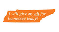 Tennessee Volunteers Wall Sign - 'I Will Give My All for Tennessee' 32x9 PVC Decor