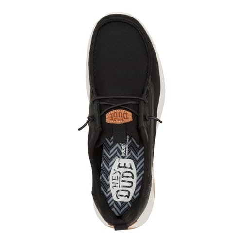 HEYDUDE Men’s Wally Drift Mesh Slip-On Loafers - Black & White, Size 11