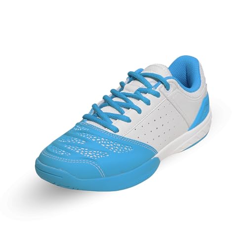 Kids Fencing Shoes - Blue White Sneakers for Boys Girls, Youth Epee Sabre Foil, 4 Big Kid