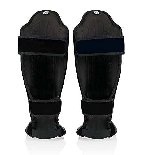 Fairtex SP5 Muay Thai Shin Guards Black Medium - Lightweight, Durable, Extended Protection