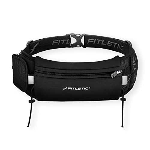 Black Fitletic Ultimate II Running Pouch with Gels, Waist Belt, Gel Loops & Pockets