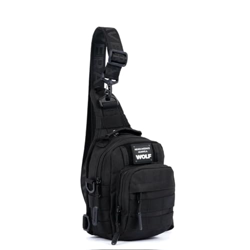 Mini Tactical Sling Bag - 4L Crossbody Backpack with Multiple Pockets - Alpha Black