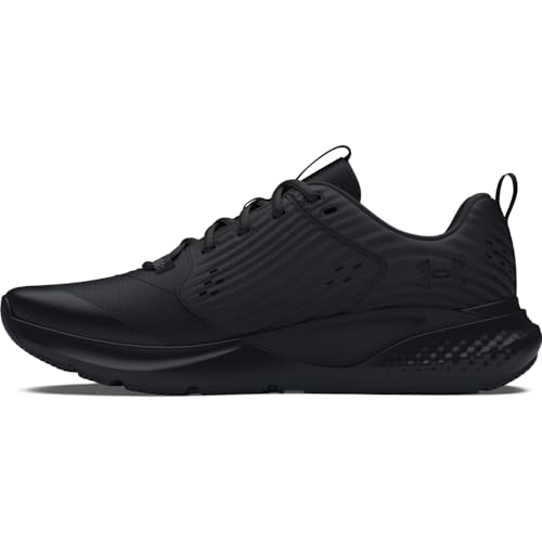 Under Armour Men's Charged Commit Trainer 4 Running Shoes - Black/Ultimate Black/Castlerock, Size 10