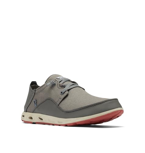 Columbia Men's Bahama Vent Relaxed Boat Shoe - City Grey, Vintage Red 10.5