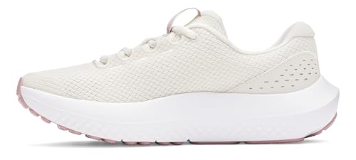 Under Armour Women's Charged Surge 4 Running Shoe - Off White Pink, Size 8