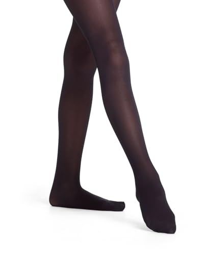 Danskin Girls' Dance Student Footed Tights - Medium Black