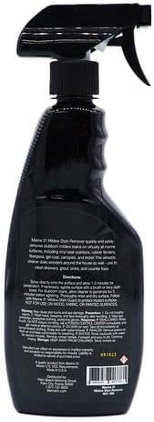 Marine 31 Mildew Stain Remover & Cleaner - Powerful Formula for Boats, Home, & Bathroom | 16oz