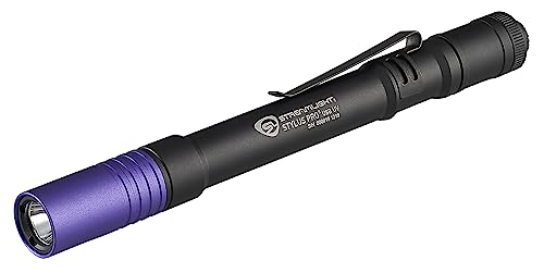 USB Rechargeable UV LED Penlight with Holster - Black & Compact
