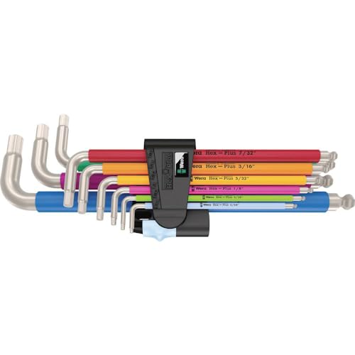Wera 3950/9 Hex-Plus Multicolour Imperial Stainless Steel Hex Key Set - 9 Pieces
