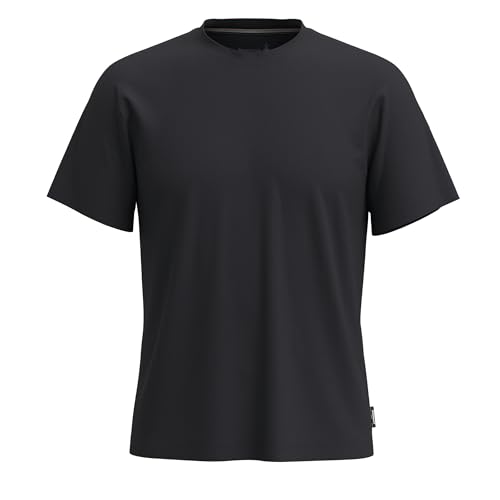 SmartWool Men's Perfect Crew Short Sleeve Tee X-Large Black - Merino Wool Cotton Blend