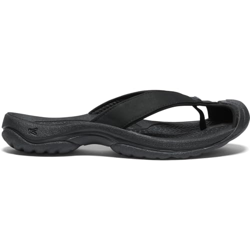 KEEN Waimea Leather Flip-Flops - Men's 8.5 Black/Black