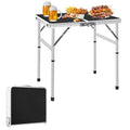 Camp Field Aluminum Folding Camping Table - Adjustable Height, Lightweight & Portable - Blackb