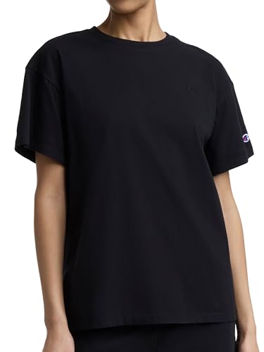 Champion Women's Classic Short Sleeve T-Shirt Black Medium Script Logo