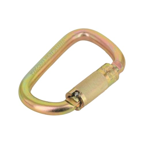 Heavy Duty Auto Locking Carabiner Steel Climbing Carabiners 45KN Gold 1Pack