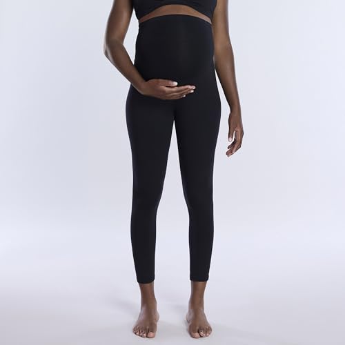 2-Pack Black Maternity Leggings with Secret Fit Belly - Full Length Pregnancy Support