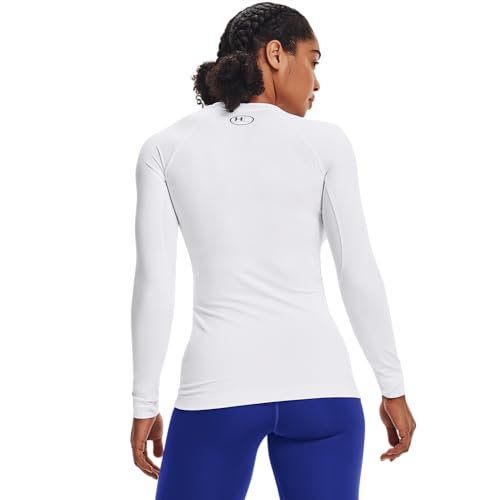 Under Armour Women's Long Sleeve Crew Neck T-Shirt Medium White & Black
