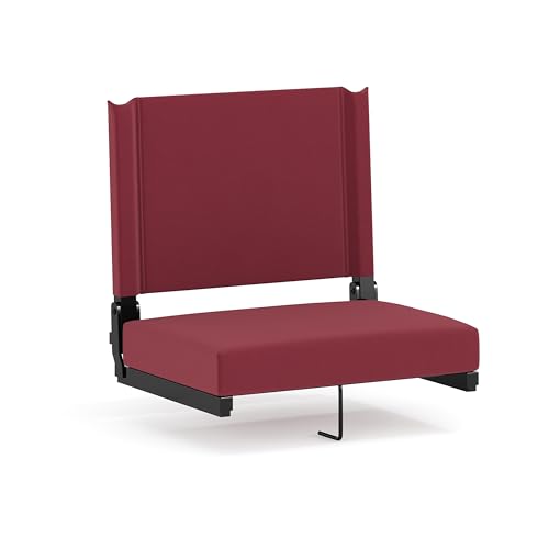 Ultra-Padded Portable Stadium Seat for Bleachers & Benches - Maroon, Set of 1