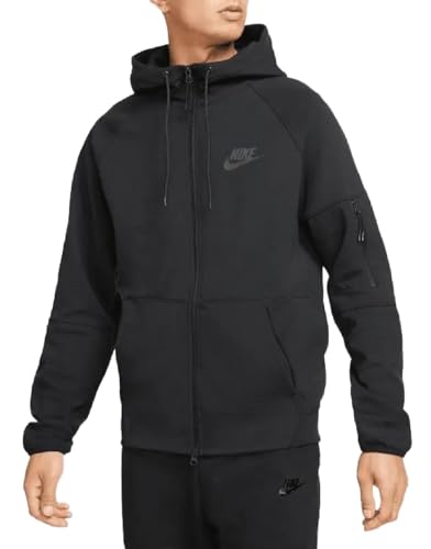 Nike Men's Tech Essentials Full Zip Fleece Hoodie Black US Medium