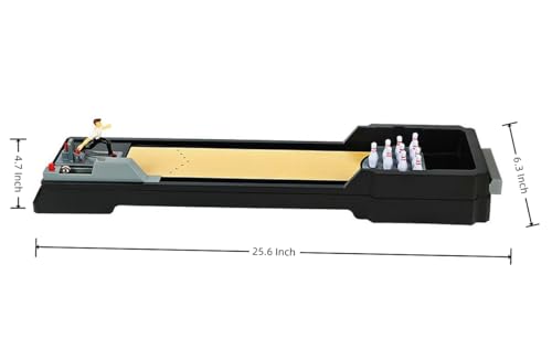 Tabletop Bowling Game Set with 10 Pins and Ball, Mechanical Play, 6+