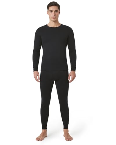 X-Large Men's Heavyweight Thermal Underwear Set - Black