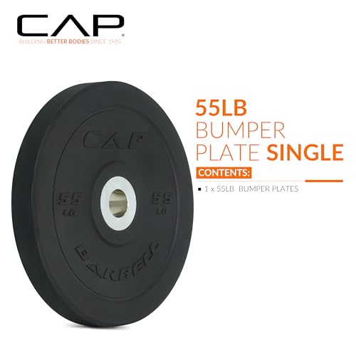 Olympic Bumper Plate 55lbs PRO - Rubber, Low Bounce, 2-Inch Fit