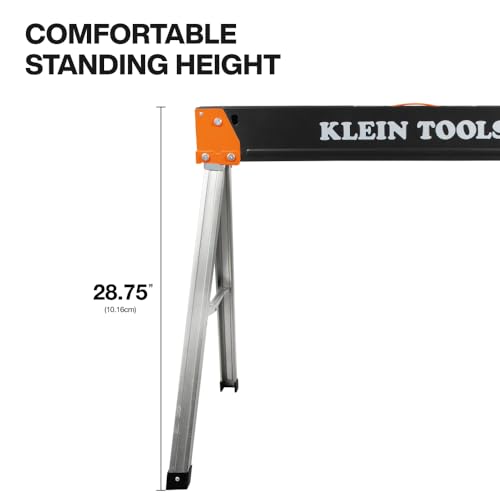 Klein Tools 66187 Folding Sawhorse 2-Pack Heavy Duty Support, Standard Version
