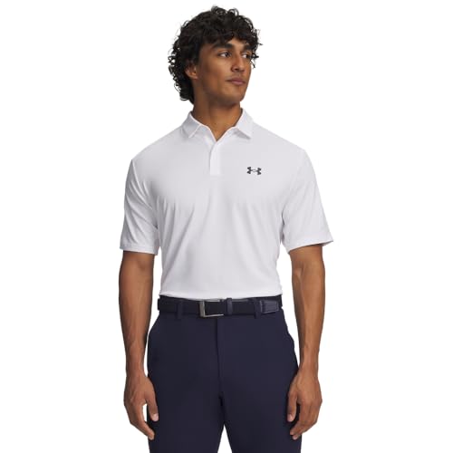 Under Armour Men's Matchplay Golf Polo Large White / Pitch Gray - Breathable Sportswear