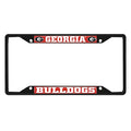 Metal License Plate Frame for Cars - Black Finish, Georgia Bulldogs Logo