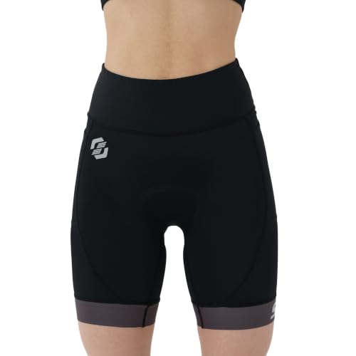 SLS3 Women's Tri Shorts - Elite Compressive Race Shorts, Large Raven Black